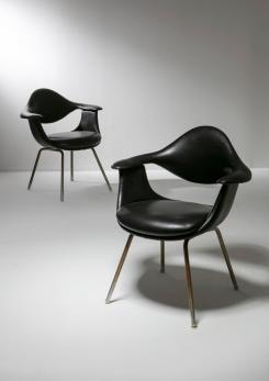 Compasso - Pair of "DAF" Armchairs by George Nelson for ICF