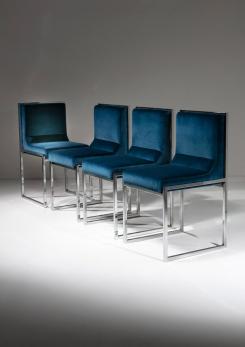 Compasso - Unique Set of Four "Wright/Wright" Chairs by Nanda Vigo for Driade
