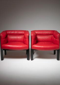 Compasso - Pair of "Interlude" Chairs by Marco Zanuso for Poltrona Frau