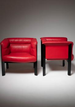 Compasso - Pair of "Interlude" Chairs by Marco Zanuso for Poltrona Frau