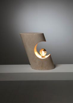 Compasso - Travertine Table Lamp by Giuliano Cesari for Sormani Compasso - Travertine Table Lamp by Giuliano Cesari for Sormani
