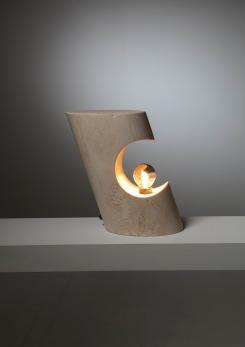 Compasso - Travertine Table Lamp by Giuliano Cesari for Sormani