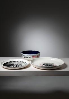 Compasso - Set of Three Ceramic Pieces by Emilio Scanavino for Cedit