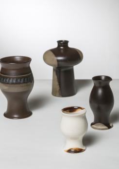 Compasso - Set of Four "Terra" Vases by Ambrogio Pozzi for Ceramica Franco Pozzi