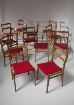 Compasso - Set of 12 Dining Chairs Model 103 by Melchiorre Bega for Cassina