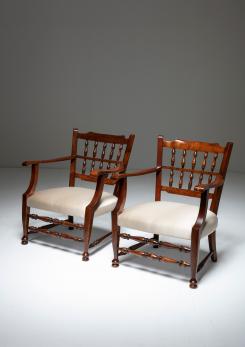 Compasso - Rare Pair of Armchairs by Tomaso Buzzi