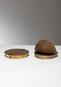 Compasso - Pair of Brass Boxes Manufactured by Azucena