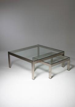 Compasso - Set of Two "Tau" Steel Tables by Gae Aulenti for La Rinascente