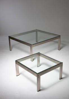 Compasso - Set of Two "Tau" Steel Tables by Gae Aulenti for La Rinascente
