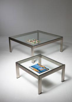 Compasso - Set of Two "Tau" Steel Tables by Gae Aulenti for La Rinascente