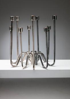 Compasso - Silver Plated Candleholders by Lino Sabattini