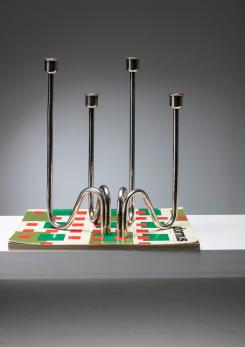 Compasso - Silver Plated Candleholders by Lino Sabattini