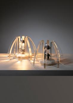 Compasso - Pair of Italin 70s Plexiglass Table Lamps
