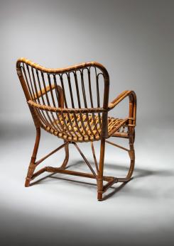 Compasso - Italian 60s Wicker Armchair Compasso - Italian 60s Wicker Armchair