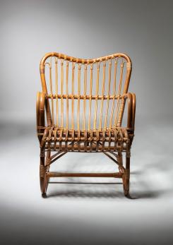 Compasso - Italian 60s Wicker Armchair Compasso - Italian 60s Wicker Armchair