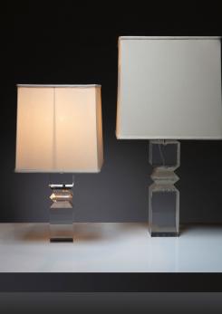 Compasso - Pair of Plexiglass Table Lamps by Alessio Tasca for Fusina