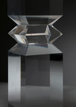 Compasso - Pair of Plexiglass Table Lamps by Alessio Tasca for Fusina