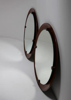 Compasso - Pair of Wood Mirrors by Ezio Longhi for Elam