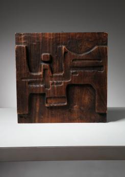 Compasso - Italian 60s Wood Carved Decorative Panel Compasso - Italian 60s Wood Carved Decorative Panel