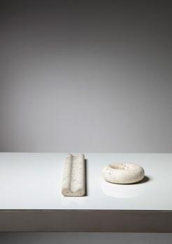 Compasso - Pair of Travertine Desk Pieces by Di Rosa and Giusti for Up&Up