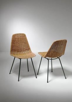 Compasso - Pair of "Basket" Chairs by Gian Franco Legler for Home Compasso - Pair of "Basket" Chairs by Gian Franco Legler for Home