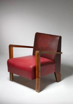 Compasso - Pair of Italian 30s Rationalist Lounge Chairs Compasso - Pair of Italian 30s Rationalist Lounge Chairs