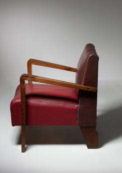 Compasso - Pair of Italian 30s Rationalist Lounge Chairs