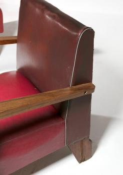 Compasso - Pair of Italian 30s Rationalist Lounge Chairs Compasso - Pair of Italian 30s Rationalist Lounge Chairs