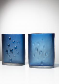 Compasso - Blue Glass Vases Model 3305 by Tapio Wirkkala for Iittala