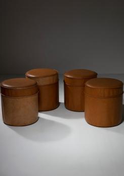 Compasso - Set of Four Leather Stools Compasso - Set of Four Leather Stools