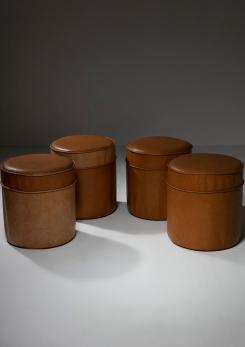 Compasso - Set of Four Leather Stools