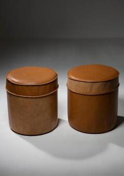 Compasso - Set of Four Leather Stools Compasso - Set of Four Leather Stools