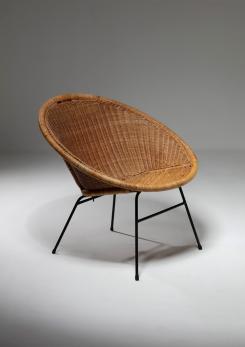 Compasso - Italian 50s Wicker Easy Chair