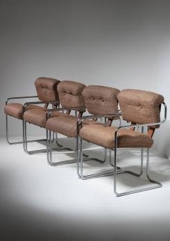 Compasso - Set of Four "Tucroma" Armchairs by Guido Faleschini for Mariani