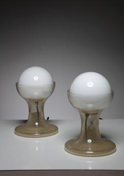 Compasso - Pair of Lt216 Table Lamps by Nason for Mazzega