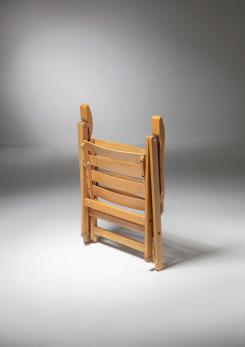Compasso - Set of Six Folding Chairs by Carlo Hauner for Reguitti Compasso - Set of Six Folding Chairs by Carlo Hauner for Reguitti