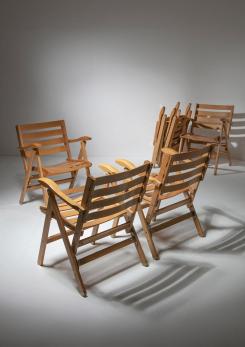 Compasso - Set of Six Folding Chairs by Carlo Hauner for Reguitti Compasso - Set of Six Folding Chairs by Carlo Hauner for Reguitti