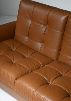 Compasso - Leather Settee Model 919 by Ico Parisi for Cassina, Italy, 1960s
