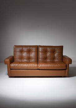 Compasso - Leather Settee Model 919 by Ico Parisi for Cassina, Italy, 1960s