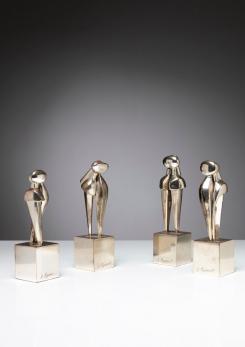 Compasso - Set of Four Silver Sculptures by Amelio Roccamonte for Bacci