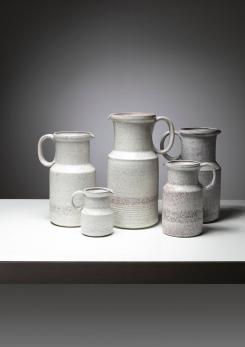 Compasso - Set of Five Ceramic Pitchers by Alessio Tasca