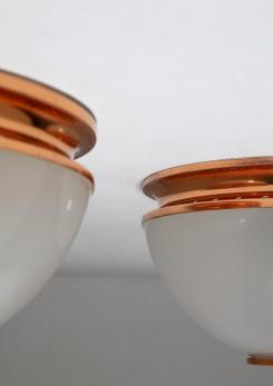 Compasso - Pair of Copper Ceiling Lamps by Aldo Cosmacini
