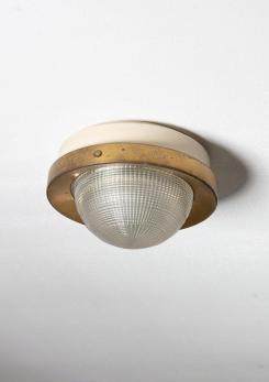 Compasso - Brass and Glass Ceiling Lamp by Stilnovo, Italy, 1950s