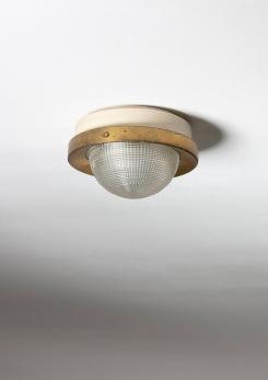 Compasso - Brass and Glass Ceiling Lamp by Stilnovo, Italy, 1950s