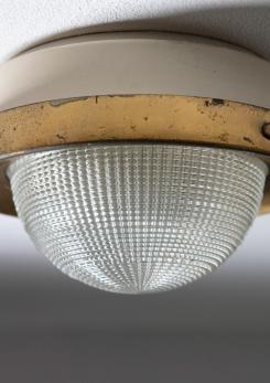 Compasso - Brass and Glass Ceiling Lamp by Stilnovo, Italy, 1950s