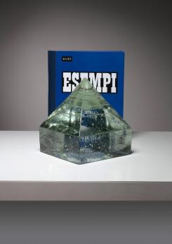 Compasso - Large Solid Glass Pyramid by Pompeo Pianezzola for Appiani