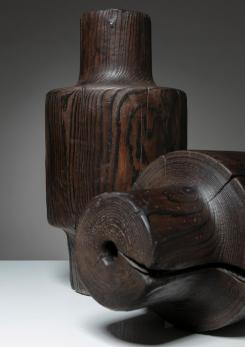 Compasso - Three Burnished Solid Wood Sculptures