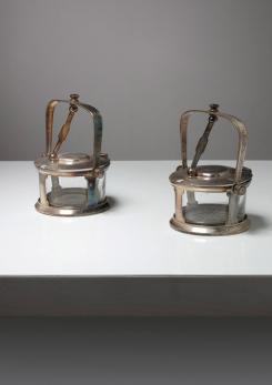 Compasso - Pair of Silver Plate Cheese Holders by Gio Ponti for Calderoni