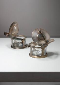 Compasso - Pair of Silver Plate Cheese Holders by Gio Ponti for Calderoni