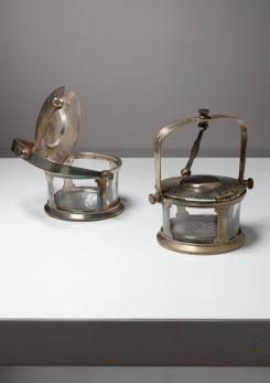 Compasso - Pair of Silver Plate Cheese Holders by Gio Ponti for Calderoni